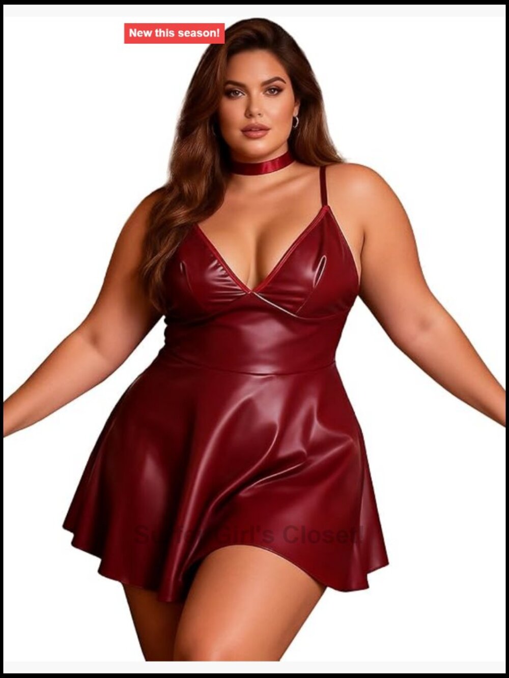 PU Leather Lingerie Mini Dress Deep V-Neck Backless Bodycon Clubwear